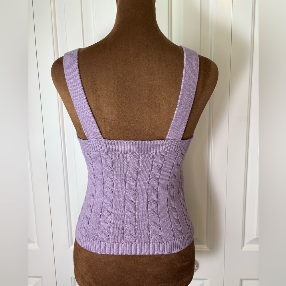 Joie Lilac Cable Knit Sweater Tank, Size XS - Picture 3 of 6